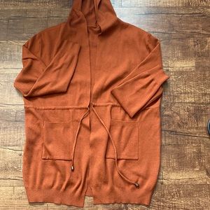 SHEIN tie waist sweater with hood